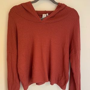 T.J. Maxx Cropped Hooded Waffle Shirt